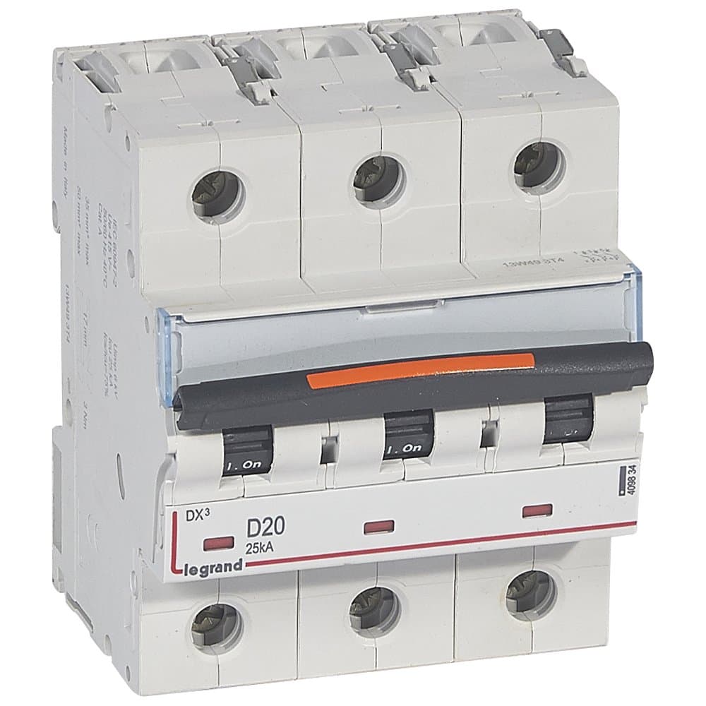 Legrand DX3 Автоматический выключатель 3P 20A (D) 25кА 409834