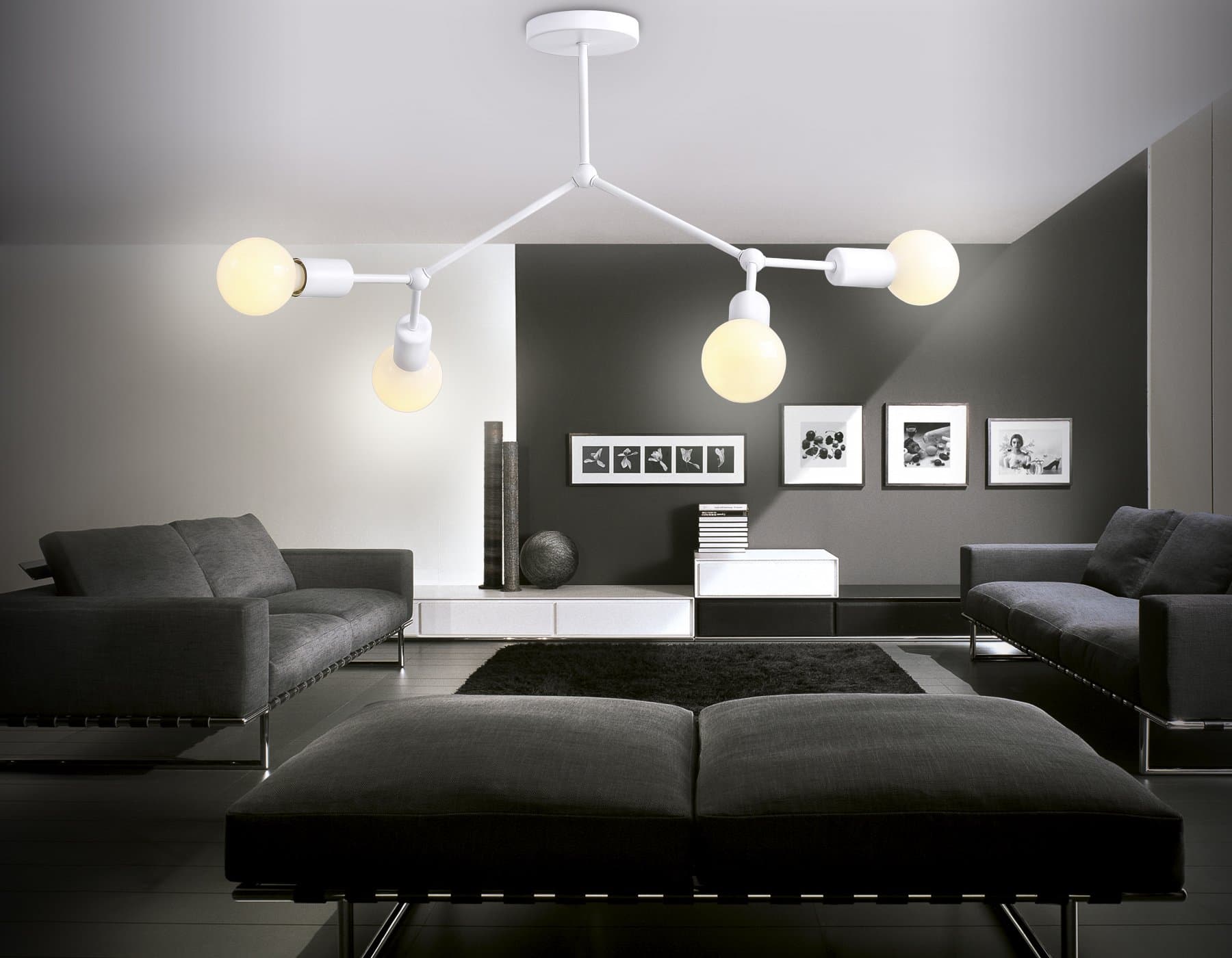 Ambrella Потолочный светильник в стиле лофт TR8031/4 WH белый E27*4 max 40W D670*440 — миниатюра 2