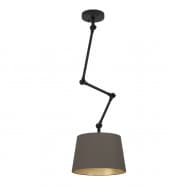 Eglo 390198 Потолочный светильник PISTUNIO, 1x40W(E27), сталь, черн, текстиль, капучино, золотистый