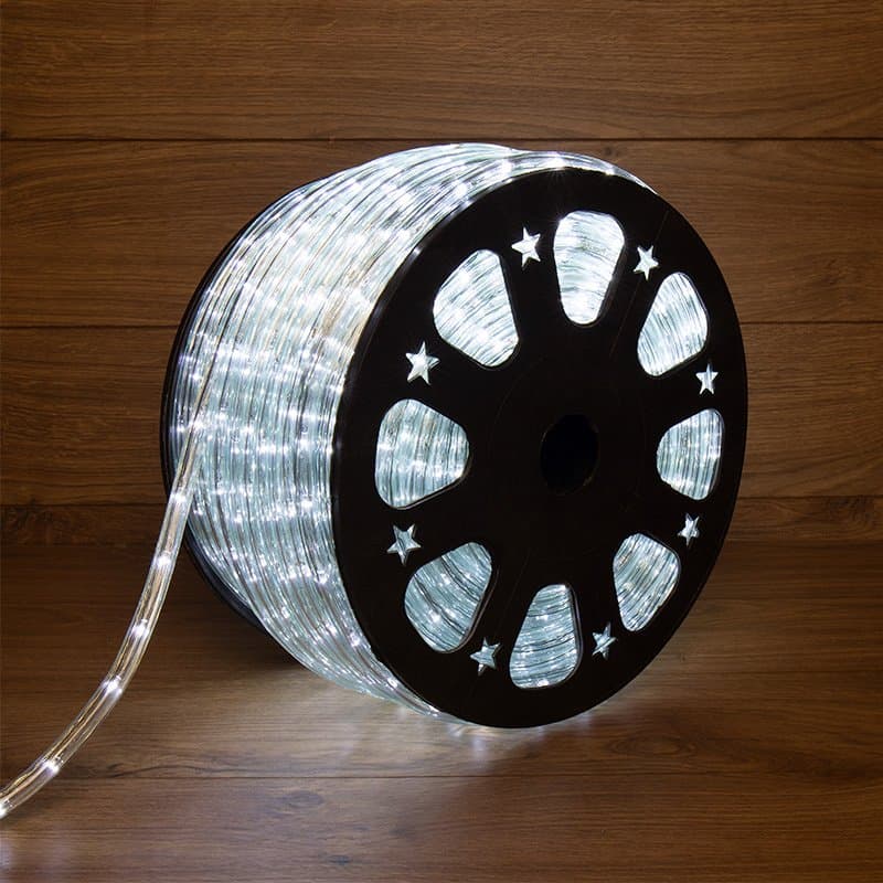 NEON-NIGHT Дюралайт LED, свечение с динамикой (3W) - белый Эконом 24 LED/м , бухта 100м 121-325-4