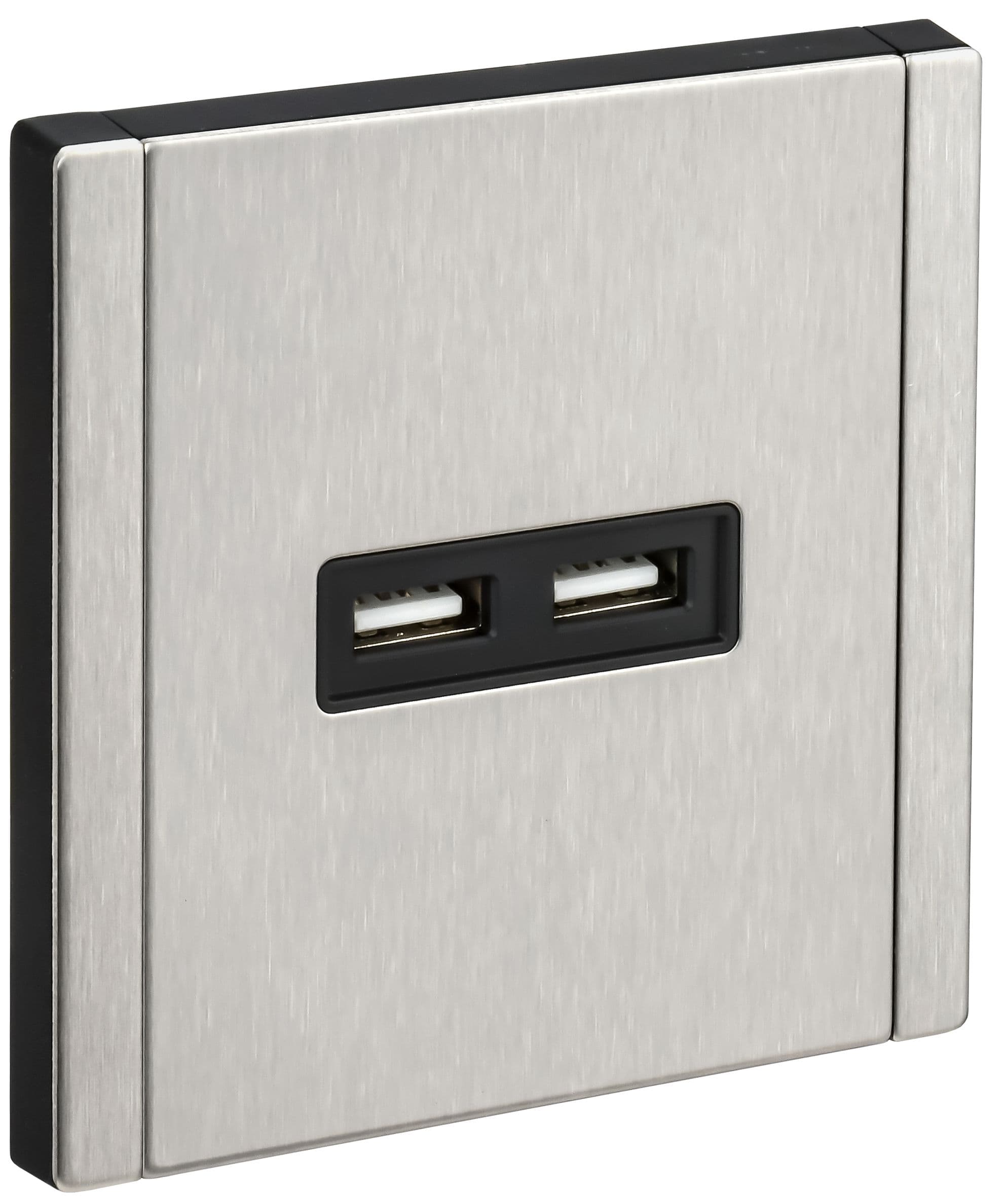 IEK FORTE&PIANO Металл Розетка USB A+A 3,1А FP749M ник. — миниатюра 1