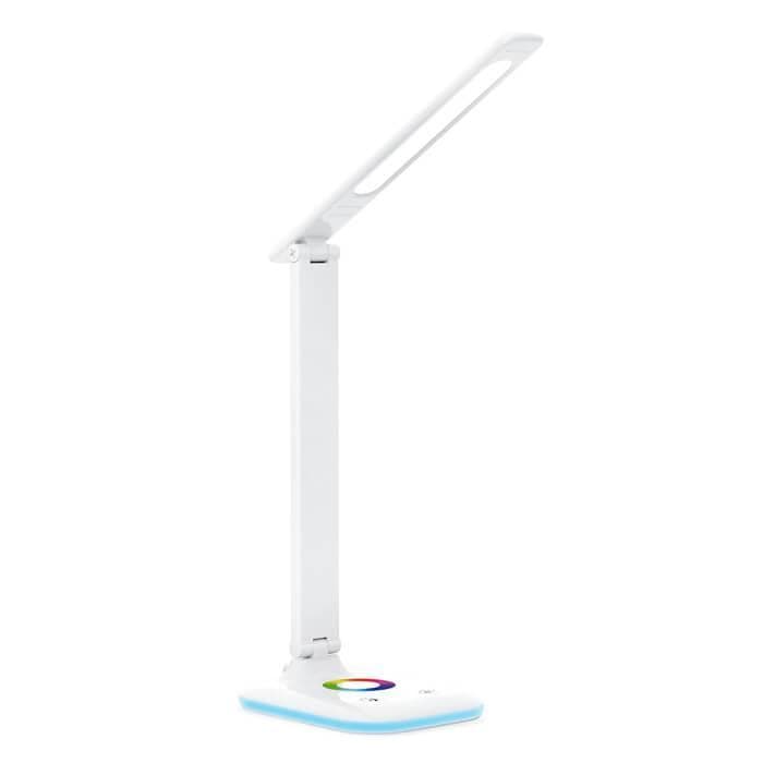 Ambrella Светодиодная настольная лампа с RGB подсветкой DE530 WH белый LED 3000-6400K+RGB 8W — миниатюра 1