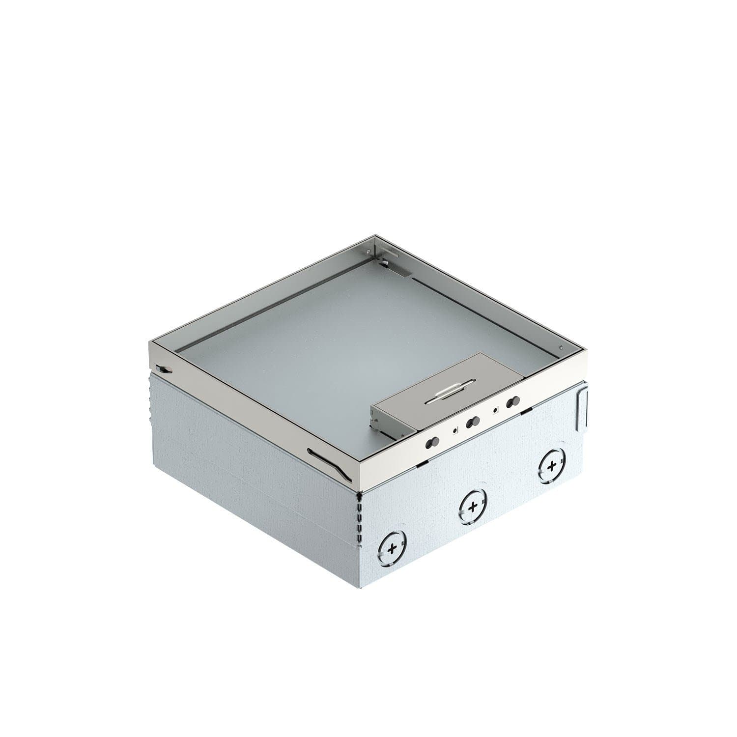 OBO Bettermann Лючок UDHOME4 2V пустой, для 6хModul45 (с выемкой 15 мм под напольное покрытие, нержавеющая сталь) 7427232