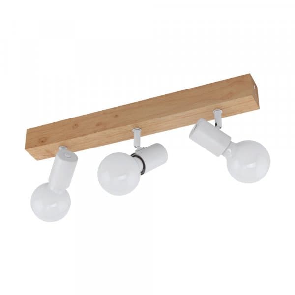 Eglo 33171 Cпот TOWNSHEND 3, 3x60W (E27), L480, B50, дерево, сталь, коричневый, белый — миниатюра 1
