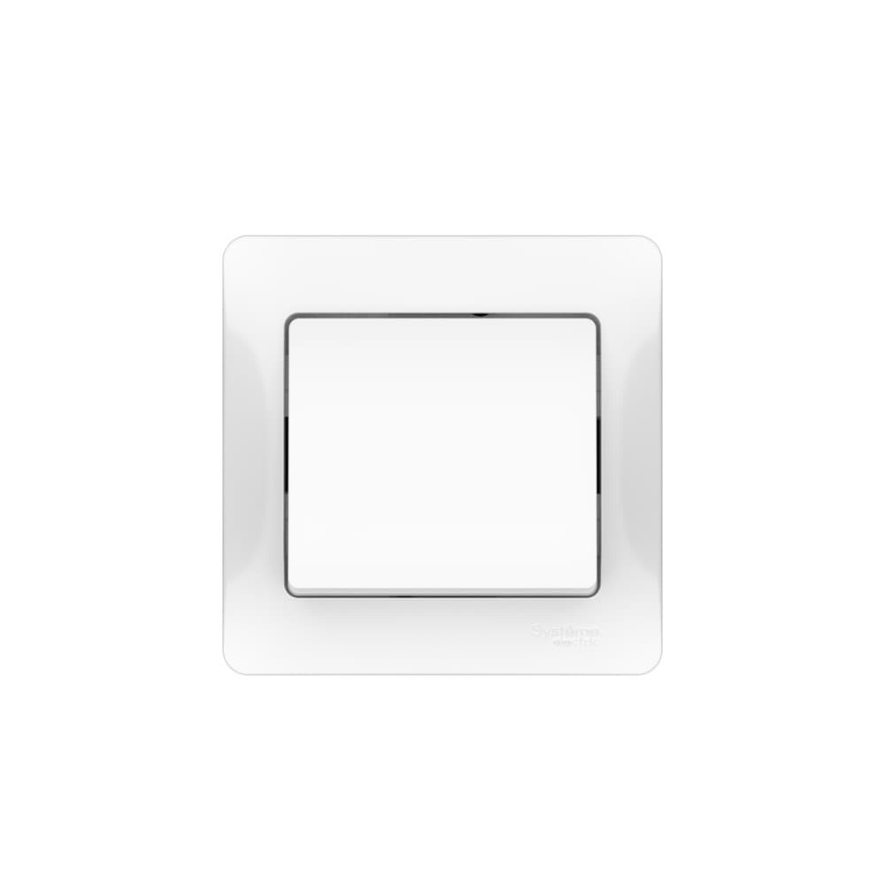 Systeme Electric Glossa Белый Выключатель 1-клавишный, сх.1, 10АХ, в сборе, быстрозажим. клем. — миниатюра 3