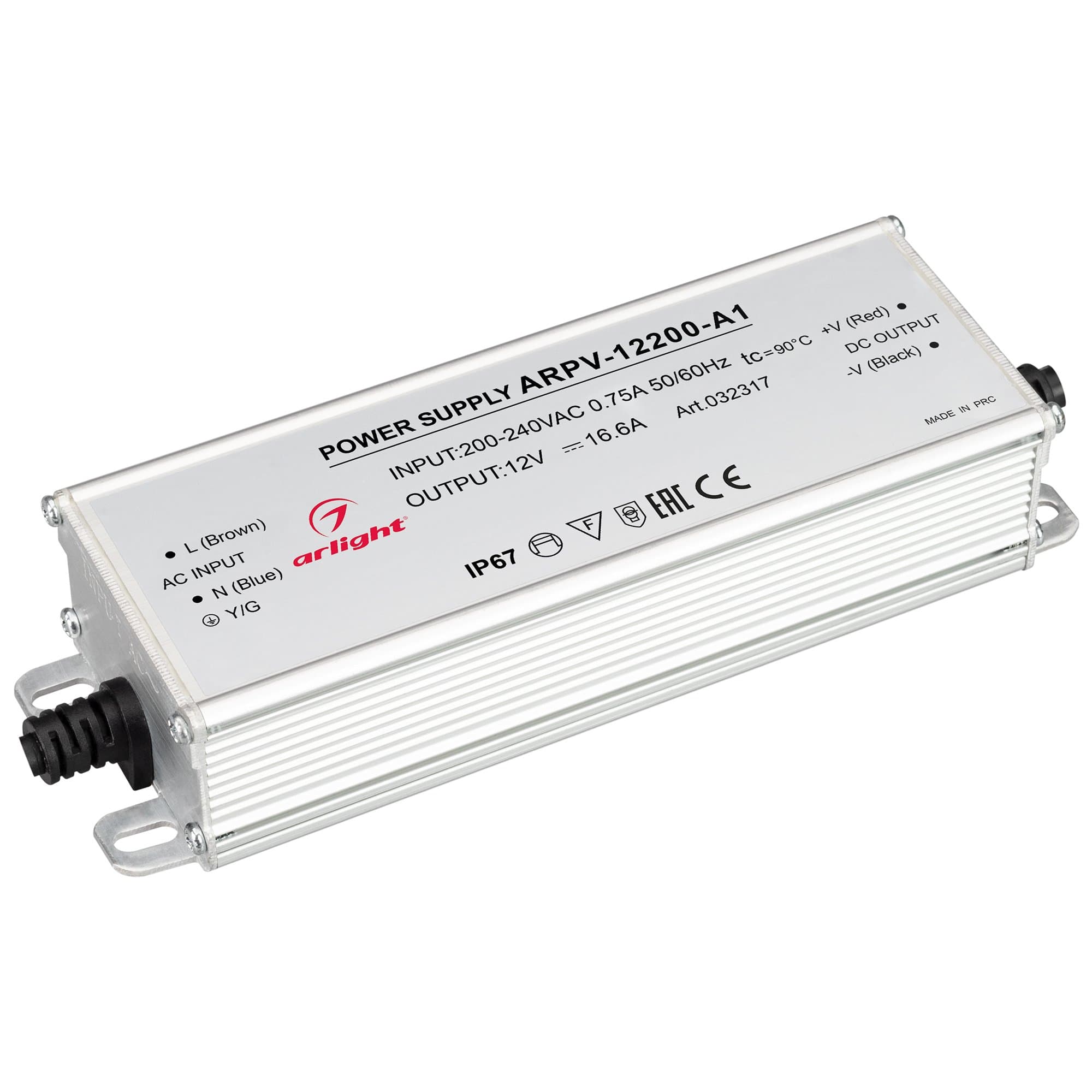 Arlight Блок питания ARPV-12200-A1 (12V, 16.6A, 200W) (IP67 Металл, 3 года) 032317 — миниатюра 1