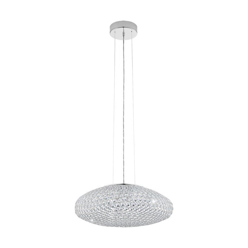 Eglo Подвес CLEMENTE, 3х60W (E27), Ø540, cталь, хром/хрусталь, прозрачный 95287