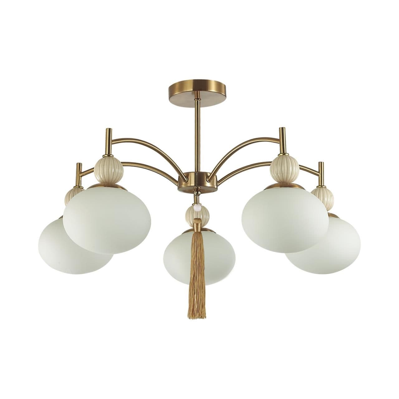 Lumion 8272/5C NEOCLASSI латунь/бежевый/белый, металл/керамика/стекло Люстра потолочная Е14 5*40W 220V GLORIYA