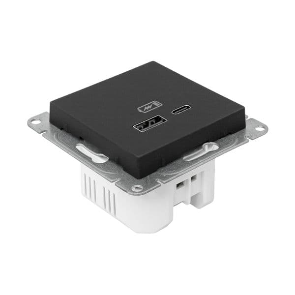 EKF Механизм розетки USB-A+С, чёрный Эпика — миниатюра 11