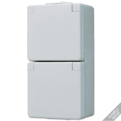 JUNG WG 800 Розетка 2-ая с/з с полем для надписи, IP44 622WW