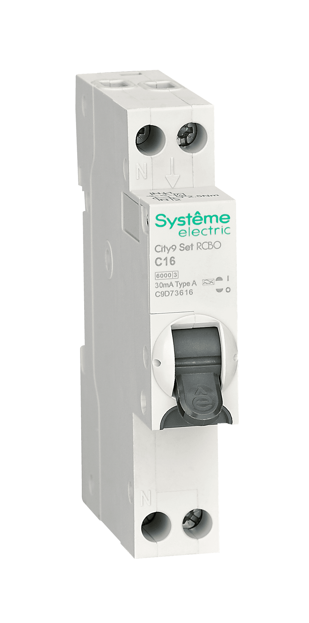 Systeme Electric City9 АВДТ 1П+Н C16 6000A 30мА A 18мм