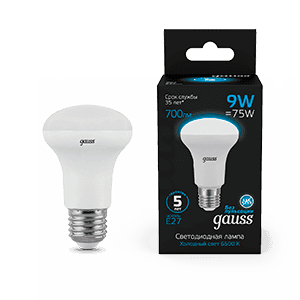 Gauss Лампа R63 9W 700lm 6500K E27 LED 106002309