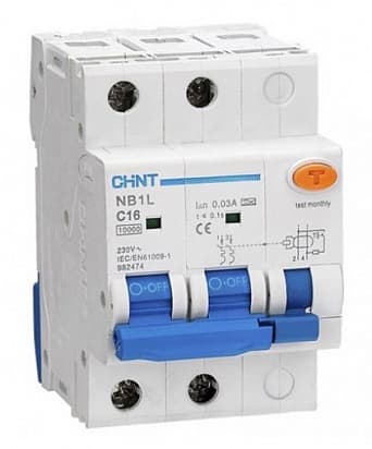 CHINT Диф. авт. выкл. NB1L 1P+N C40 30mA тип AC 10kA (36mm) (R) 203111