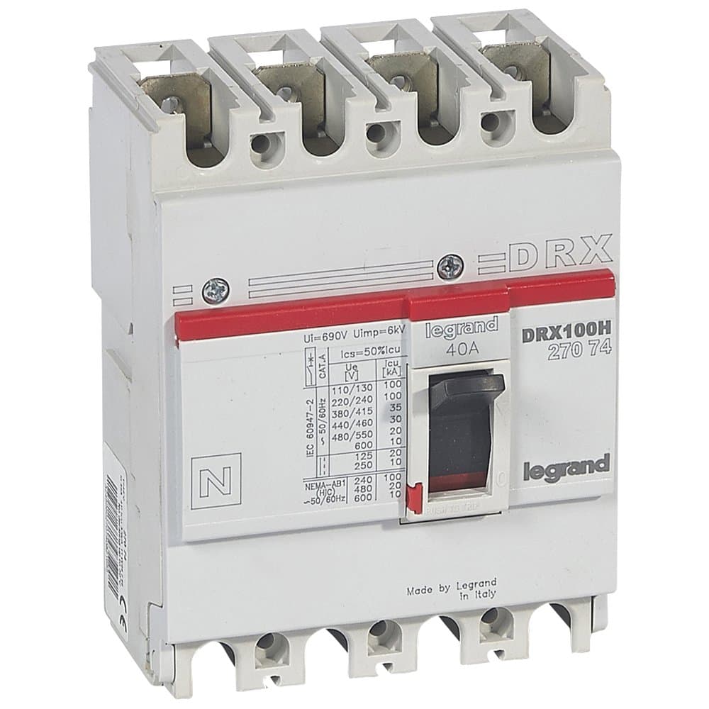 Legrand DRX125 термомагнитный 40A 4П 36KA 027074