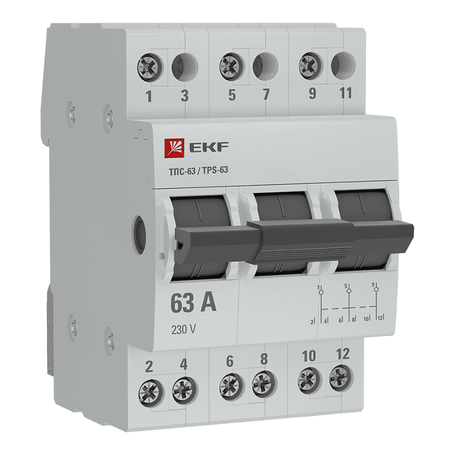 EKF PROxima Трехпозиционный переключатель ТПС-63 3P 63А