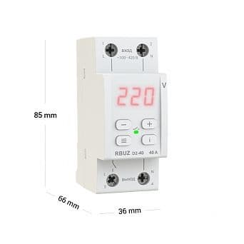 Welrok D2-40 red Реле напряжения 40 А (max 50 A) 8 800 ВА, 3х клеммные
