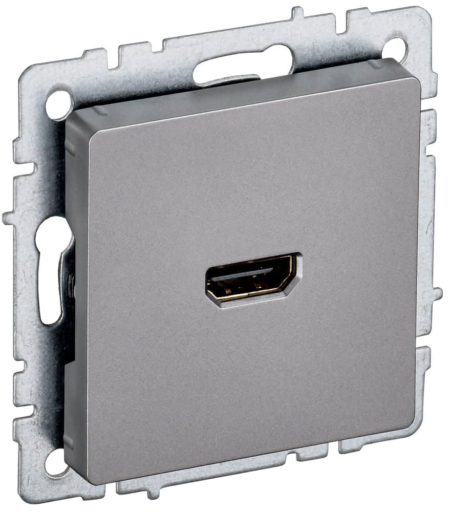 IEK BRITE BASE Сталь Розетка HDMI РHDMI-0-БрС