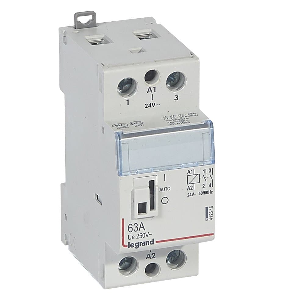 Legrand CX3 Контактор 24V 2НО 63А с руч.уп. 412516