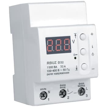 RBUZ Реле напряжения 32А (max 40А) 7000ВА D32