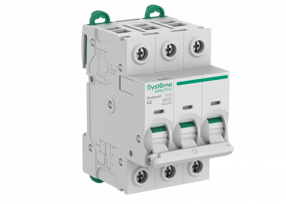 Systeme Electric Systeme9 Автоматический выключатель (АВ) C 2A 3P 6kA 400В