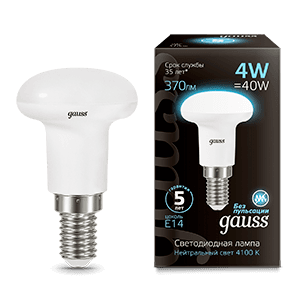 Gauss Лампа R39 4W 370lm 4100K Е14 LED 106001204