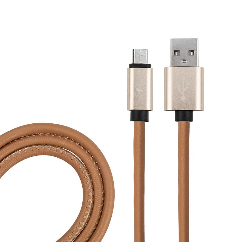 USB кабель micro USB, коричневый эко-кожа, 1 метр Rexant 18-4231