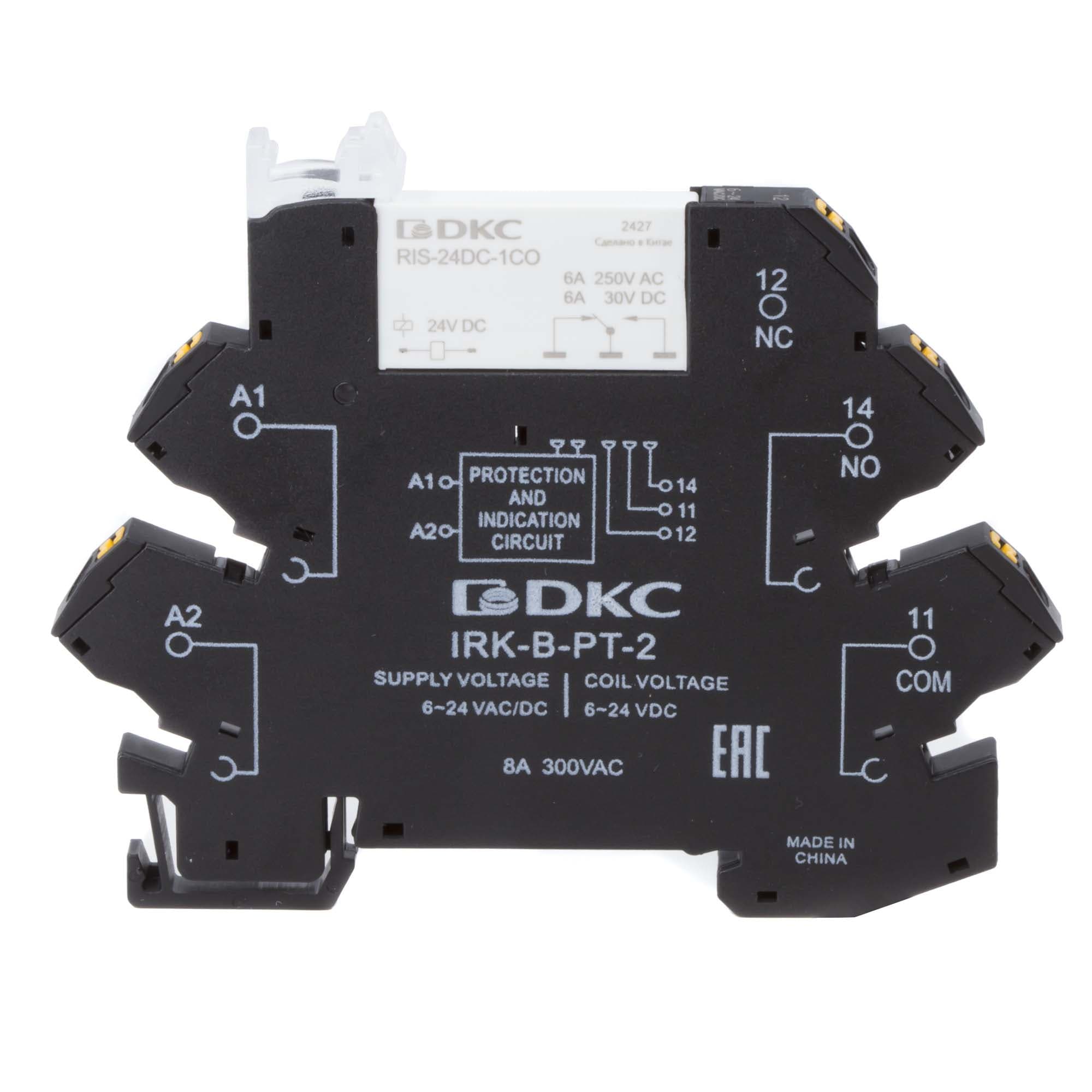 DKC Реле интерфейсное, 1CO, ком. ток 6А, AgSnO2, напряжение 24V AC/DC, push-in клеммы