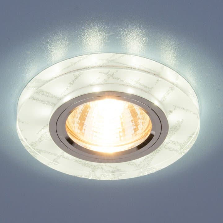 Elektrostandard 8371 MR16 WH/SL / Светильник встраиваемый белый/серебро a031515