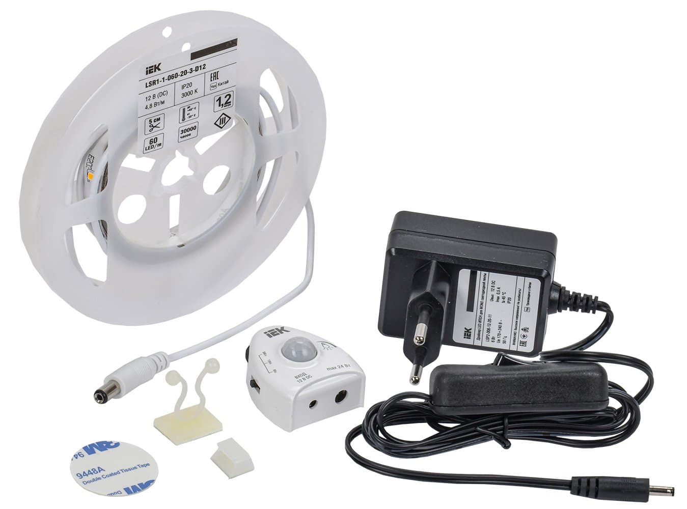IEK Комплект DIY (2835WW60-4,8-IP20-12В 1,2м + др. + ДД)