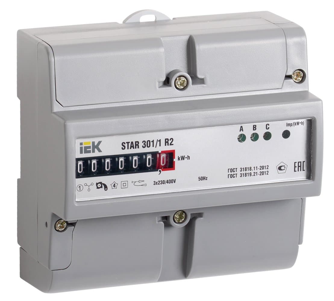 IEK Счетчик эл. энергии трехфазный STAR 301/1 R2-5(60)М CCE-3R1-1-01-1