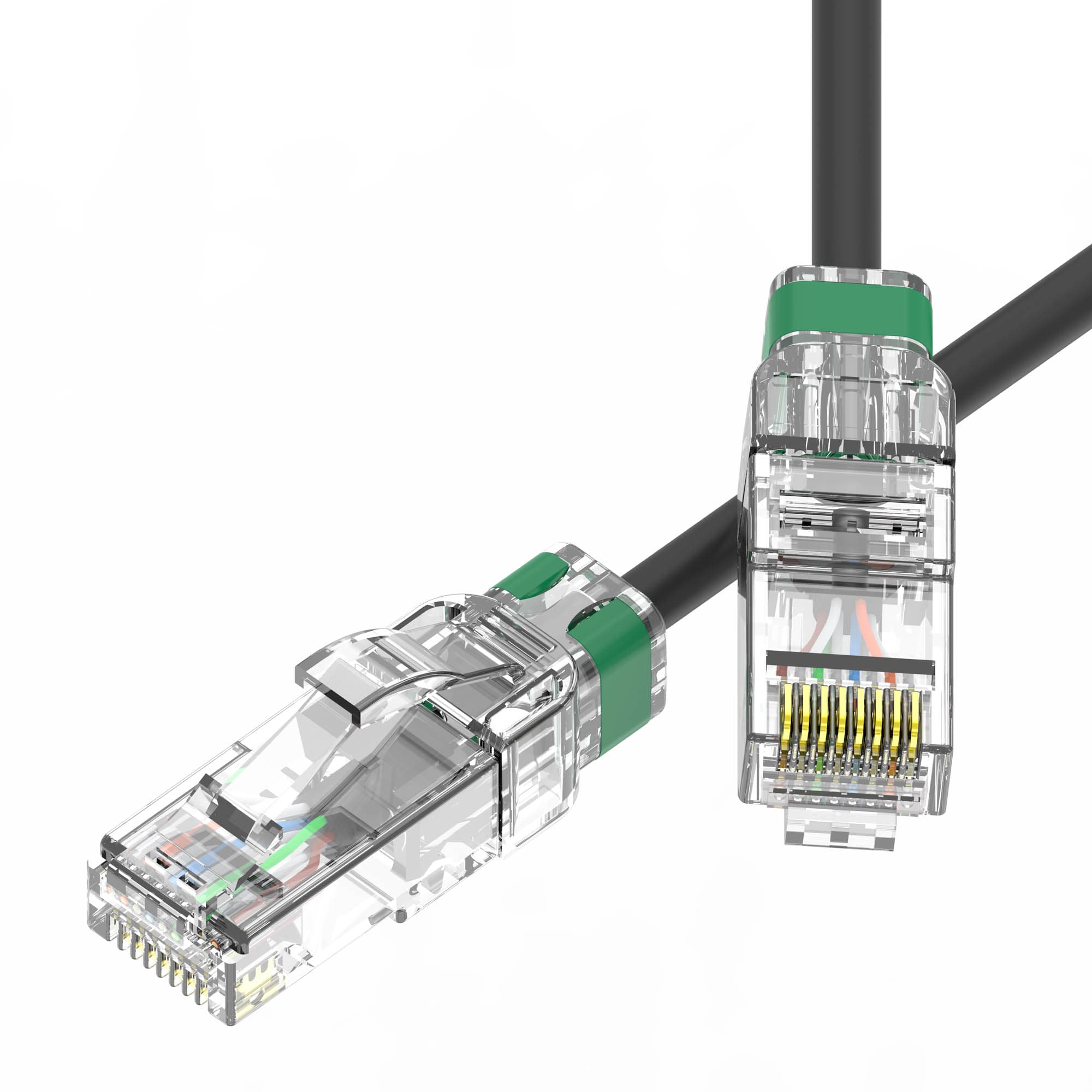 DKC Патч-корд неэкранированный SLIM CAT6A U/UTP 4х2, 28 AWG, LSZH, чёрный, 2м
