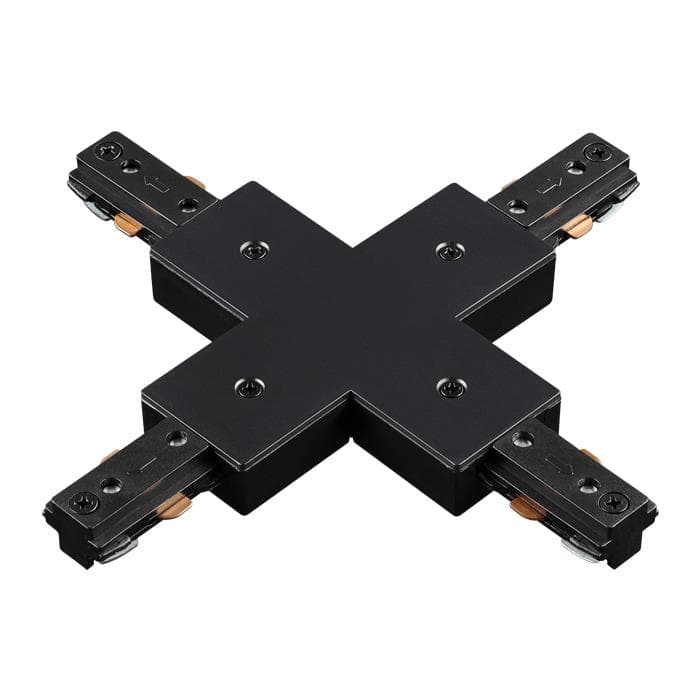 Novotech 135013 NT18 015 черный Соединитель с токопроводом для шинопровода X-образный для однофазного шинопро