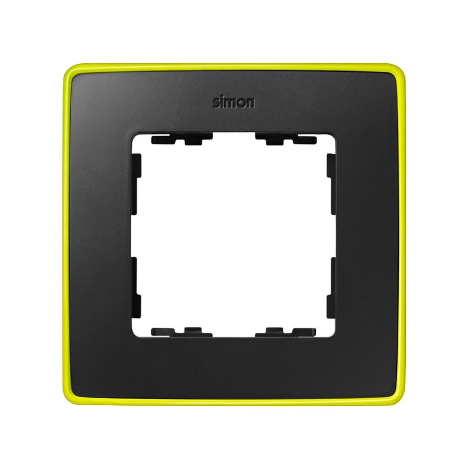 Simon 82 Detail Графит, неоново-желтое основание Рамка 1-ая 8201610-262