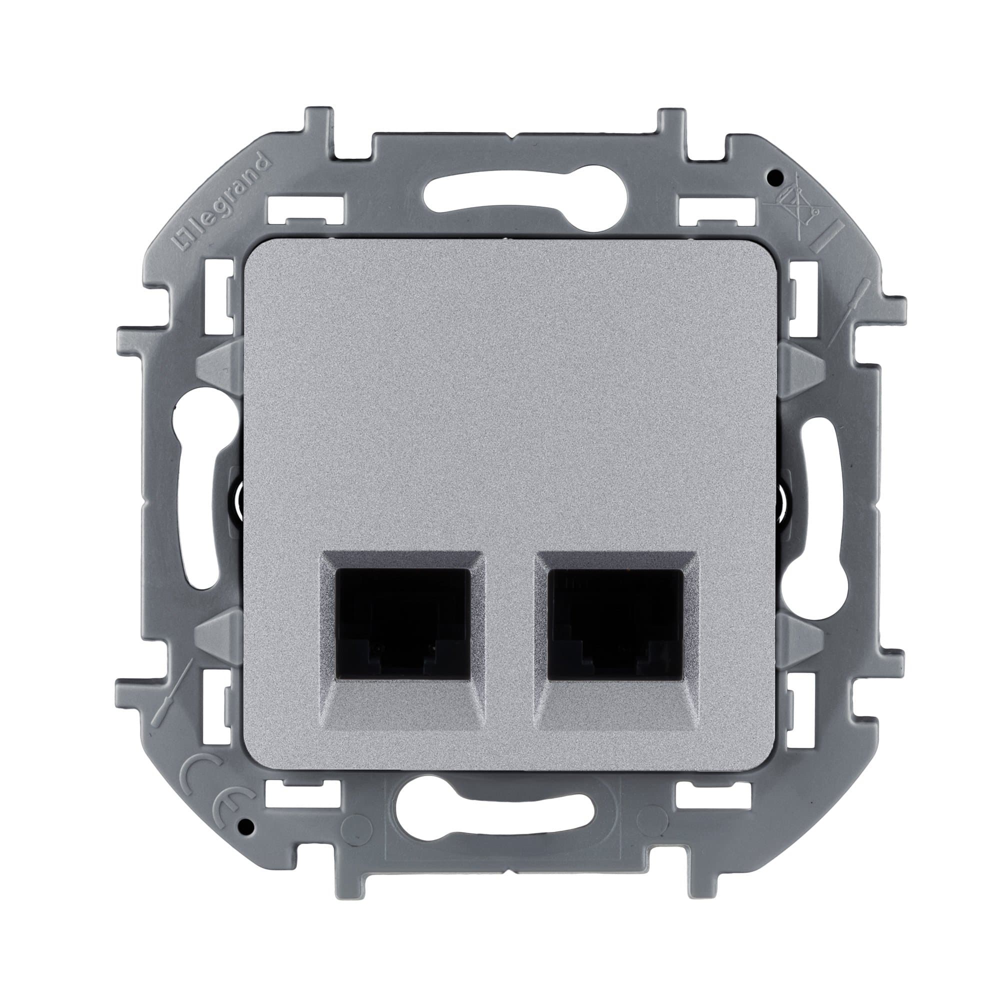 Legrand INSPIRIA Алюминий Двойная розетка RJ 45 - категория 5e - UTP 673837