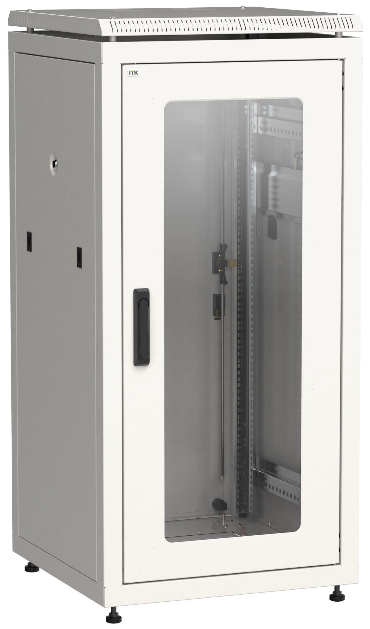 IEK LINEA N ITK Шкаф сетевой 19" LINEA N 24U 600х800 мм стеклянная передняя дверь, задняя металлическая серый LN35-24U68-GM