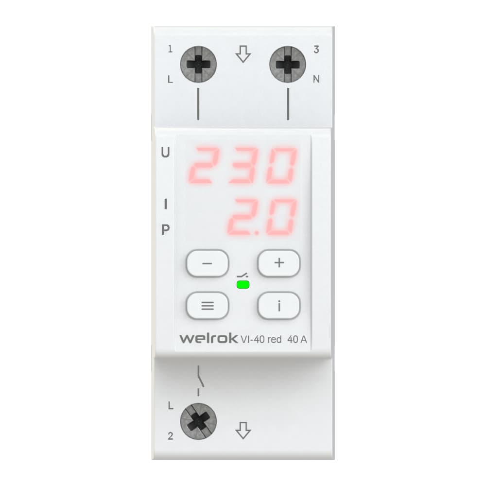 Welrok VI-40 red Реле напряжения 40 А max 50 A 8 800 ВА