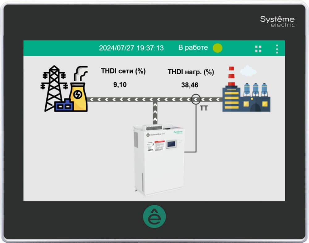 Systeme Electric Выносной 7-дюймовый ЖК дисплей для активного фильтра гармоник