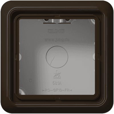 JUNG CD 500/CD plus Коричневая Коробка накладная 1-кратная, 85х85х47мм CD581ABR