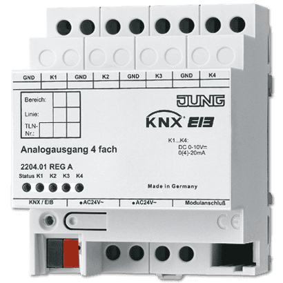 JUNG KNX Аналоговый выход 4-канальный DIN-рейка 2204.01REGA