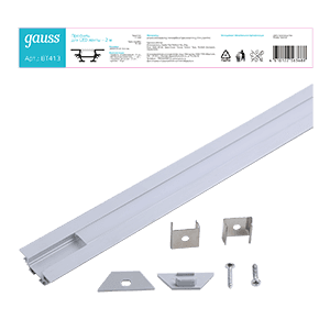 Gauss Профиль для ленты LED угловой - 2m BT413