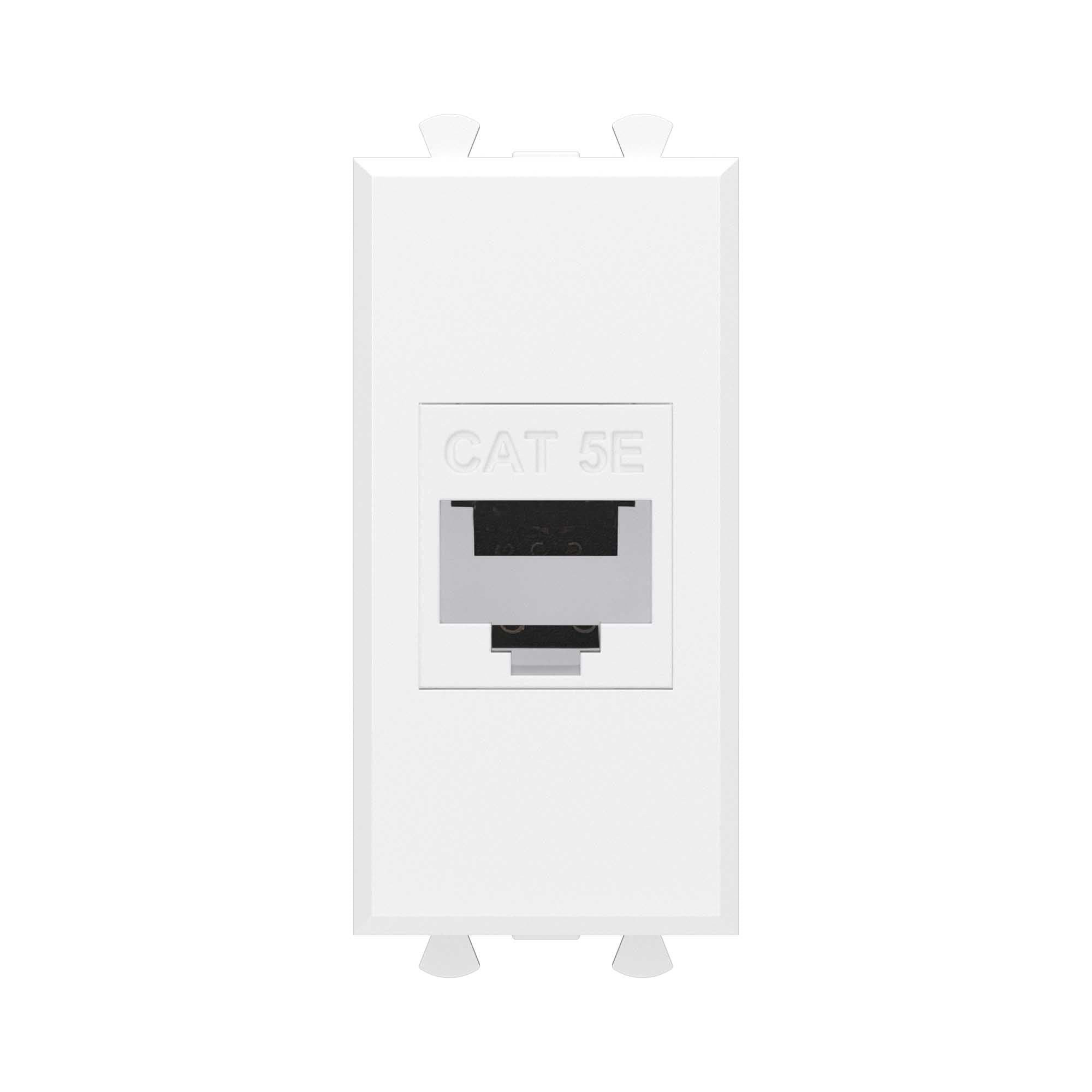 DKC Компьютерная розетка RJ-45 без шторки модульная, кат.5е, "Avanti", "Белое облако", 1 модуль
