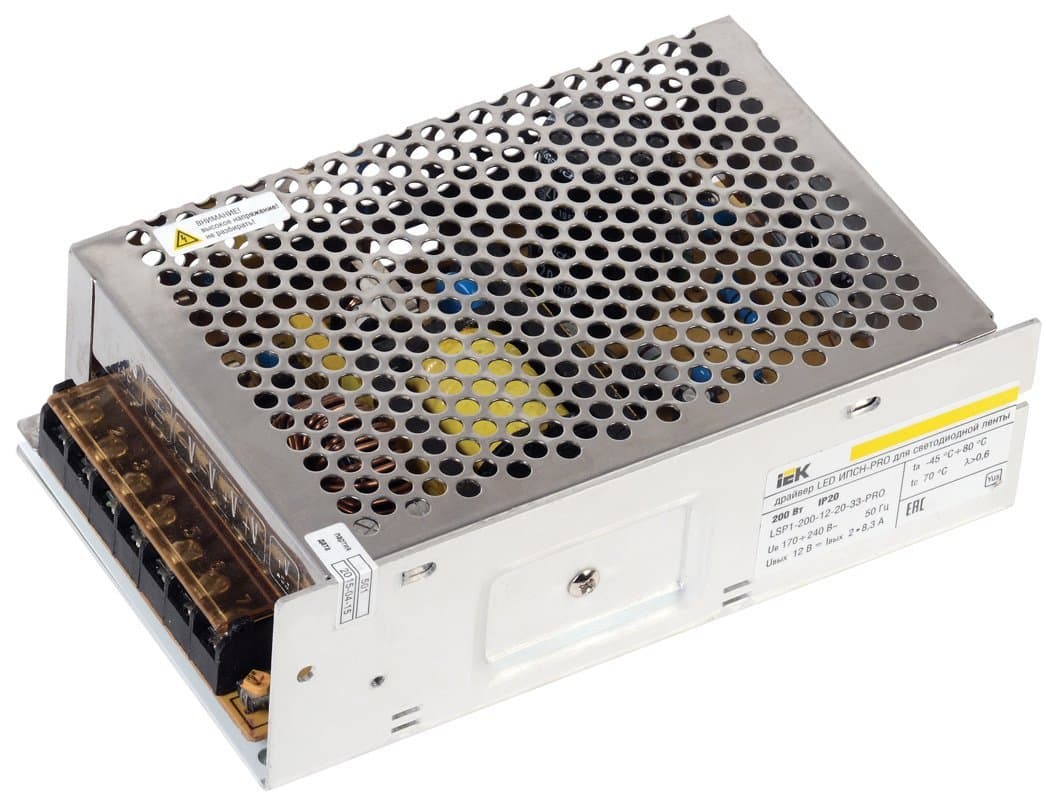 IEK Драйвер LED ИПСН-PRO 200Вт 12 В блок - клеммы IP20