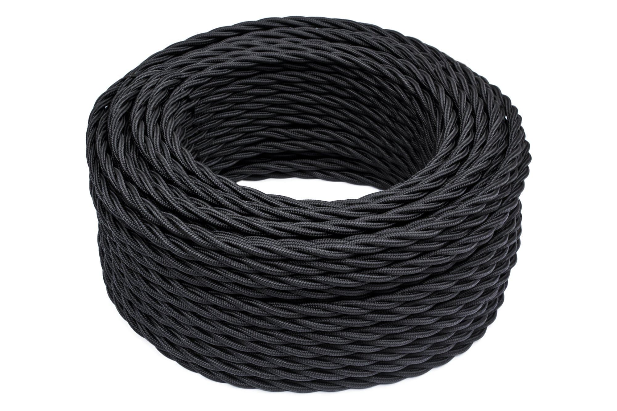 BIRONI Черный матовый Витой провод 2*1,5 50м B1-424-73-50