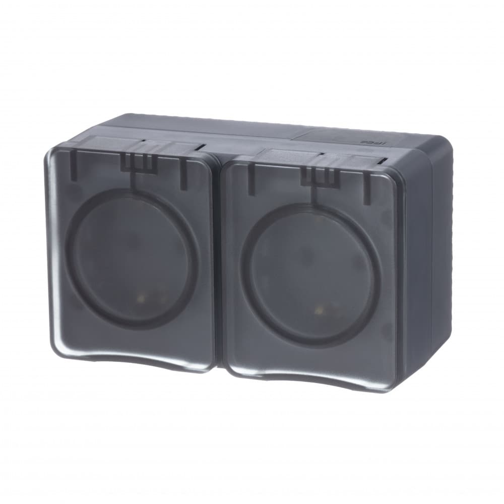 Systeme Electric AtlasDesign Profi54 Наруж Антрацит Розетка 2-ая с/з со шт., 16А 250B