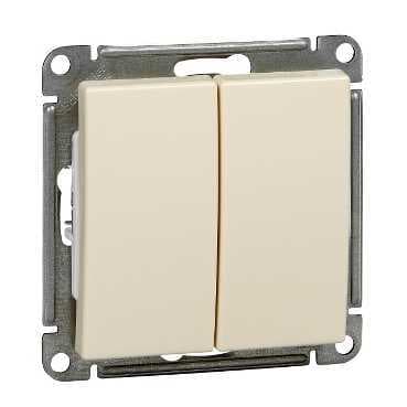 Systeme Electric Wessen 59 Беж Выключатель 2-клавишный, 10АХ
