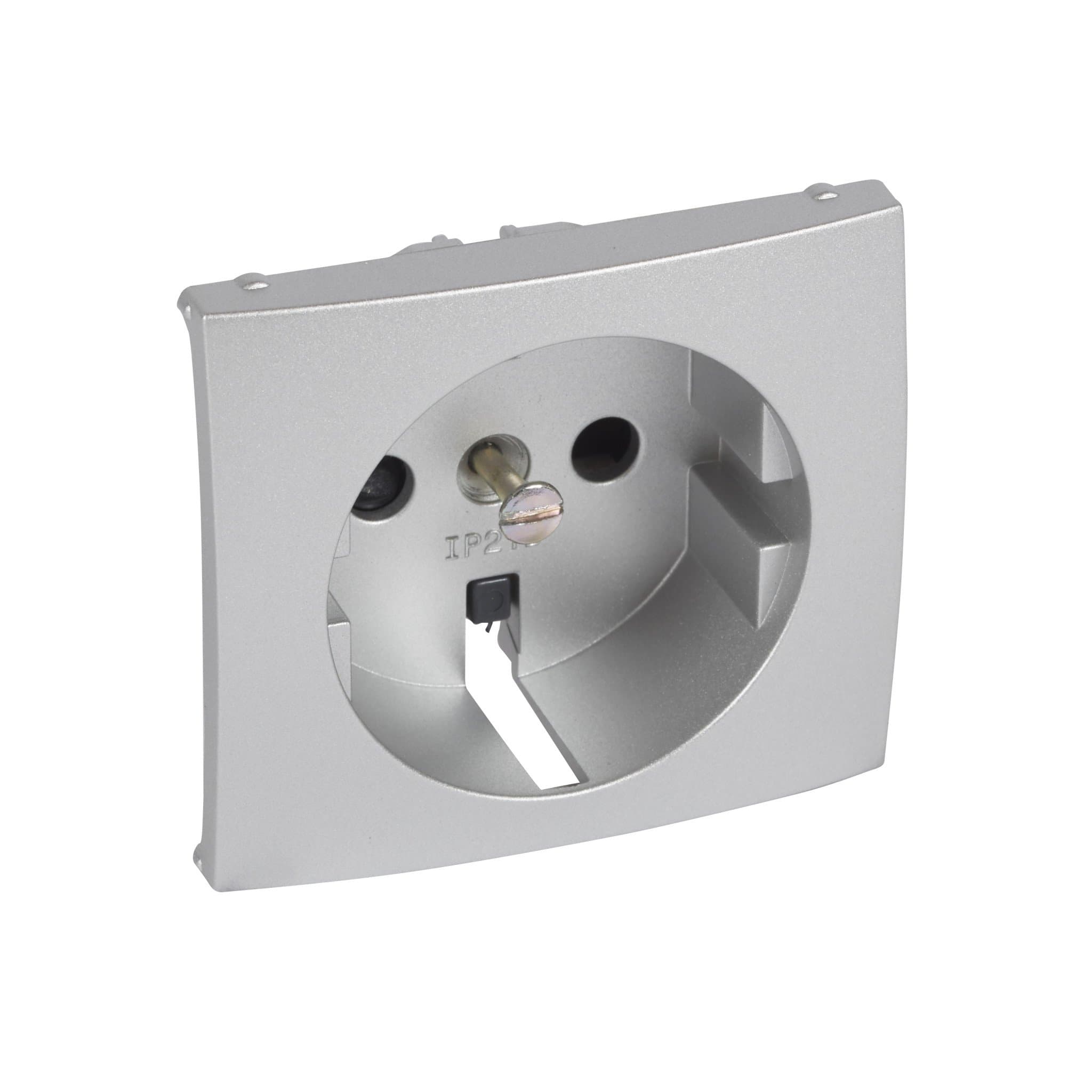Legrand Valena Алюминий Накладка для розетки 2К+З с защитными шторками 770257
