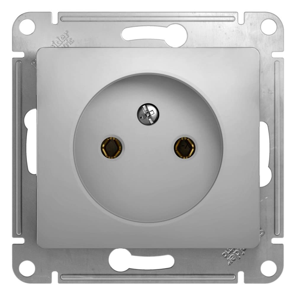 Systeme Electric Glossa Алюминий Розетка б/з