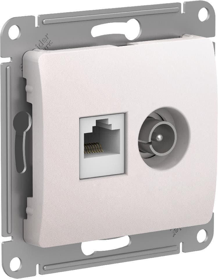 Systeme Electric Glossa Перламутр Розетка двойная TV + компьютерная RJ45, кат. 5Е