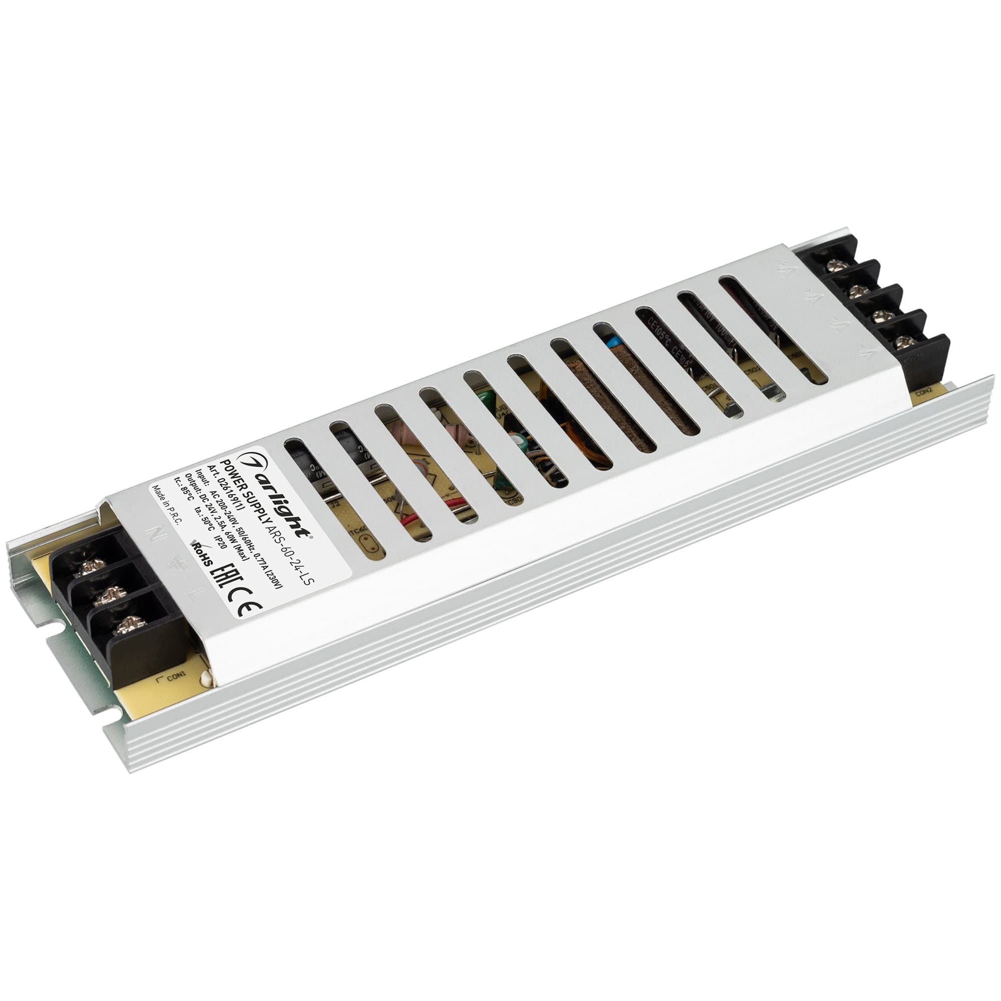 Arlight Блок питания ARS-60-24-LS (24V, 2.5A, 60W) (IP20 Сетка, 2 года) 026169(2)