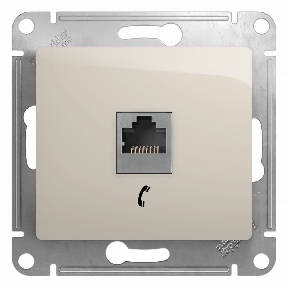 Systeme Electric Glossa Молочный Розетка телефонная RJ11